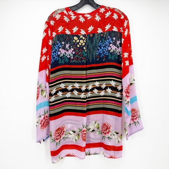 JW Johnny Was Trim V-Neck Blouse M - Picture 4 of 9